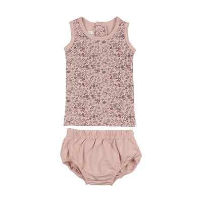 Elegant floral mauve bloomer set by Maniere