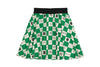 Comic book check green skirt by Beau Loves