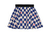 Comic book check blue skirt by Beau Loves