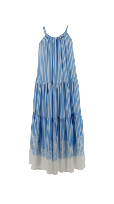 Satin stripe lace dress by Ermanno Scervino