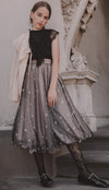 Embroidered bow tulle skirt by Petite Amalie