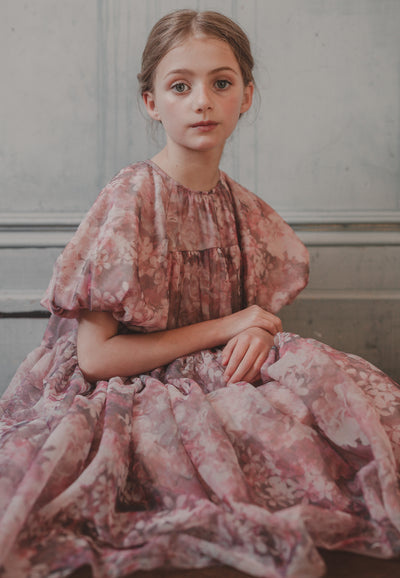 Hydrangea printed tulle dress by Petite Amalie