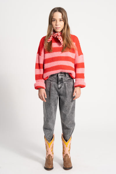 Red & pink stripes sweater by Piupiuchick