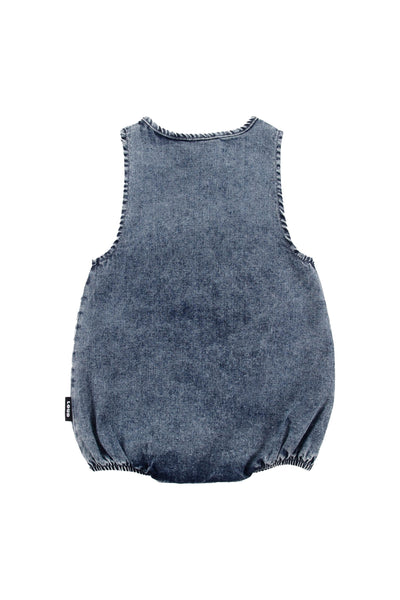 Blue stone wash romper by Loud