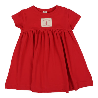 Patch red short sleeve dress by Lil Leggs