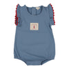 Ruffle blue romper by Lil Leggs