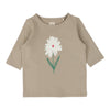 Flower taupe 3/4 sleeve tee by Lil Leggs