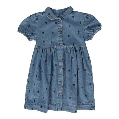 Denim floral short sleeve dress by Lil Leggs