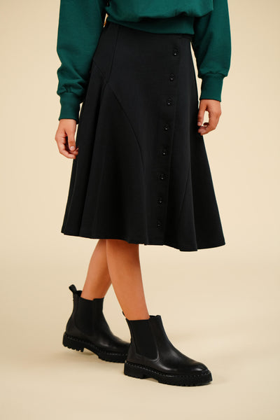 Button black skirt by Luna Mae