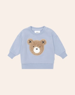 Stone Blue Furry HuxBear Sweat Set by Hux Baby