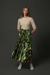 Klara green flowers skirt by Zaikamoya