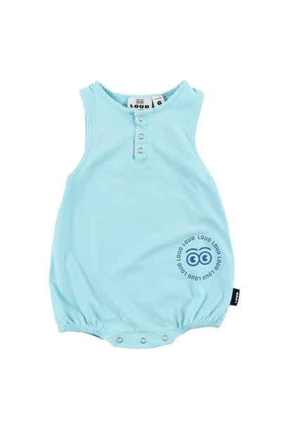 Cyan light blue romper by Loud