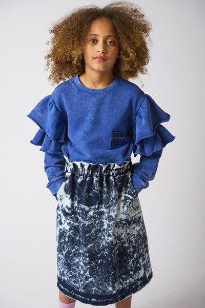 Flower ruffle blue sweatshirt by Loud